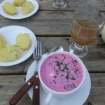 a surprising good saltibarsciai, or beetroot soup