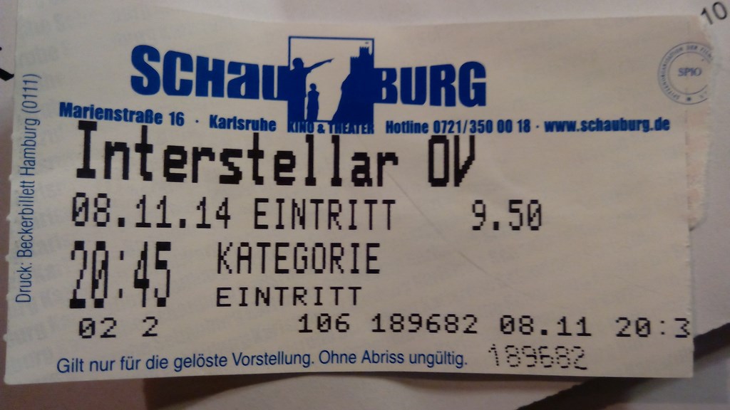 Schauburg ticket interstellar